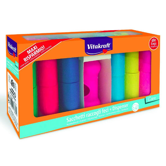 Vitakraft Pack sacos higiénicos para excrementos 480 sacos + dispensador