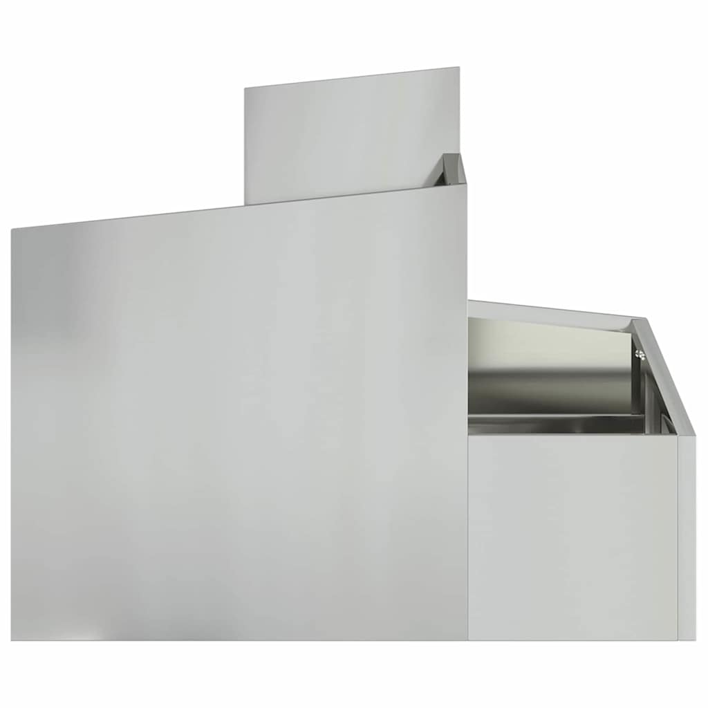 Macetero De Jardín Plateado 60 X 60 X 50 Cm Acero Galvanizado_5
