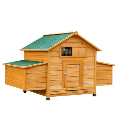 Pawhut Gallinero De Madera Con Bandeja Techo Abatible 2 Nidos Y Bandeja_0