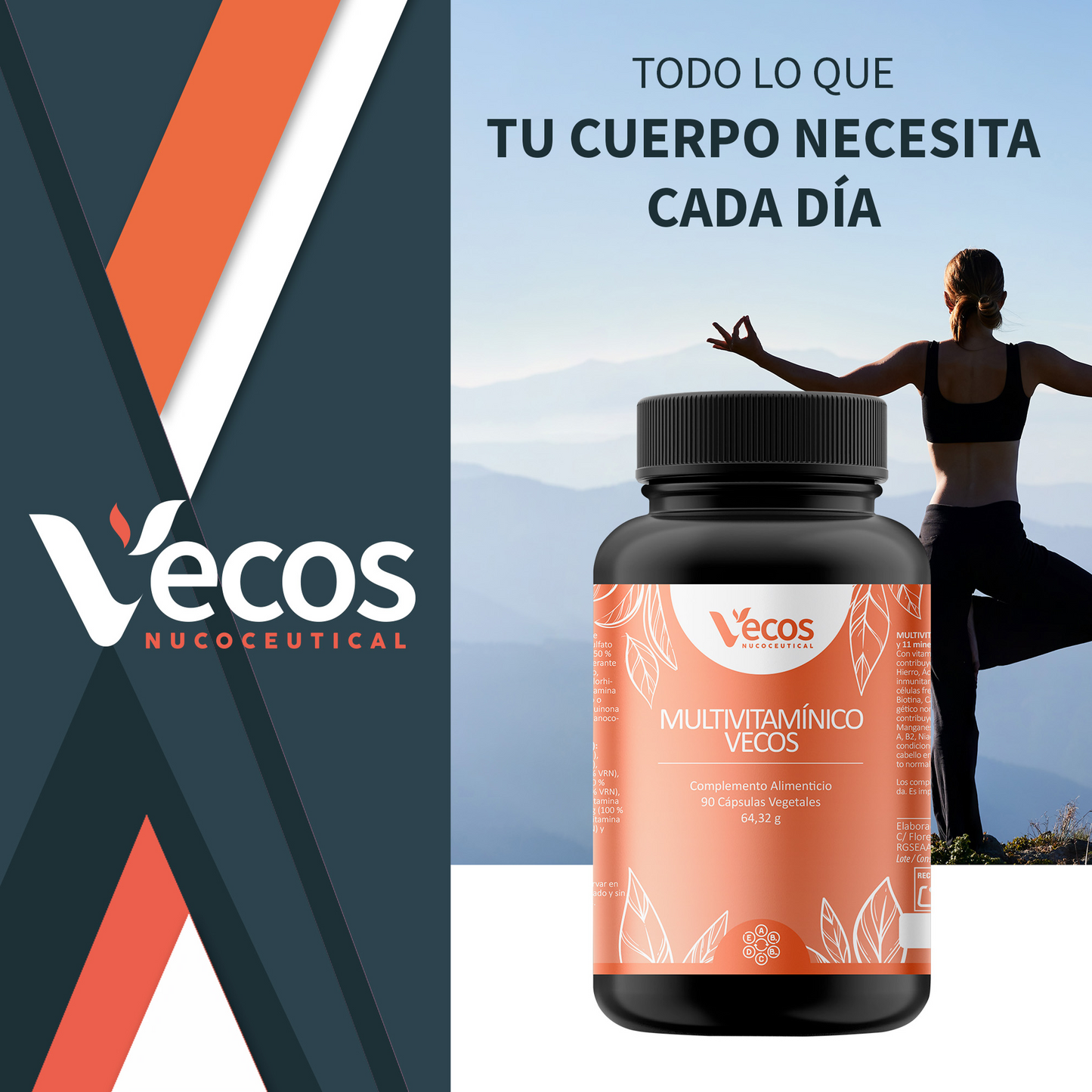 Multivitamínico Vecos 90 Cápsulas | Energía Diaria Y Sistema Inmunitario | 13 Vitaminas Y 11 Minerales_1