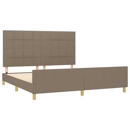 Estructura De Cama Con Cabecero De Tela Gris Taupe 180x200 Cm / Vetonek_3