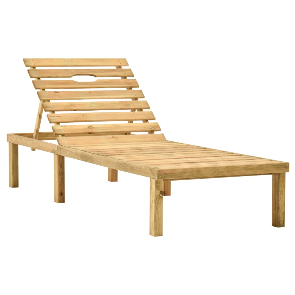 Tumbona De Jardín Con Mesa Y Cojín De Madera De Pino Impregnada_1