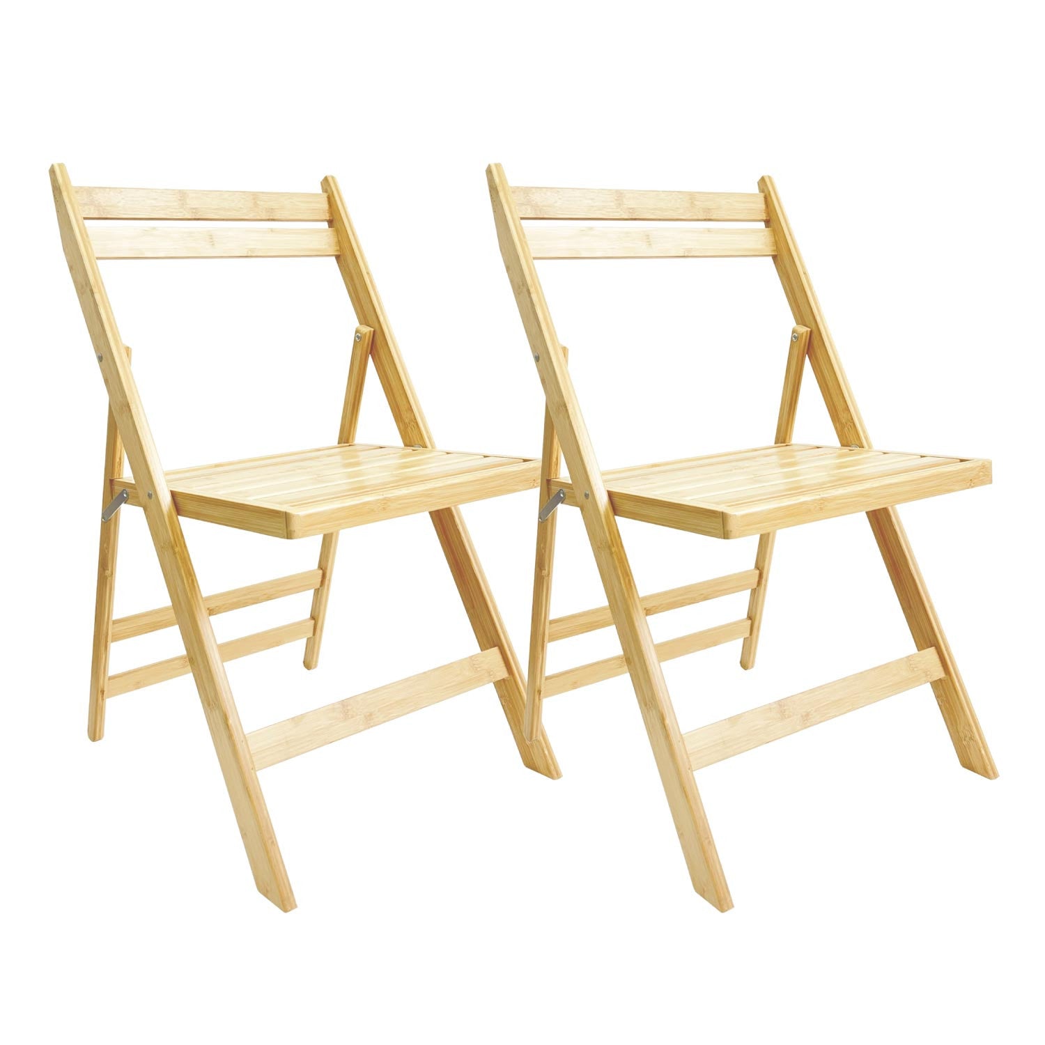Pack 2 Sillas Plegables De Madera De Bambú 42.5x47.5x79cm O91_0