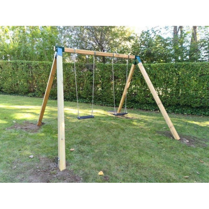 Columpio Doble De Madera Cuadrada Masgames Karai Deluxe Adultos (caucho Y Cadenas)._2