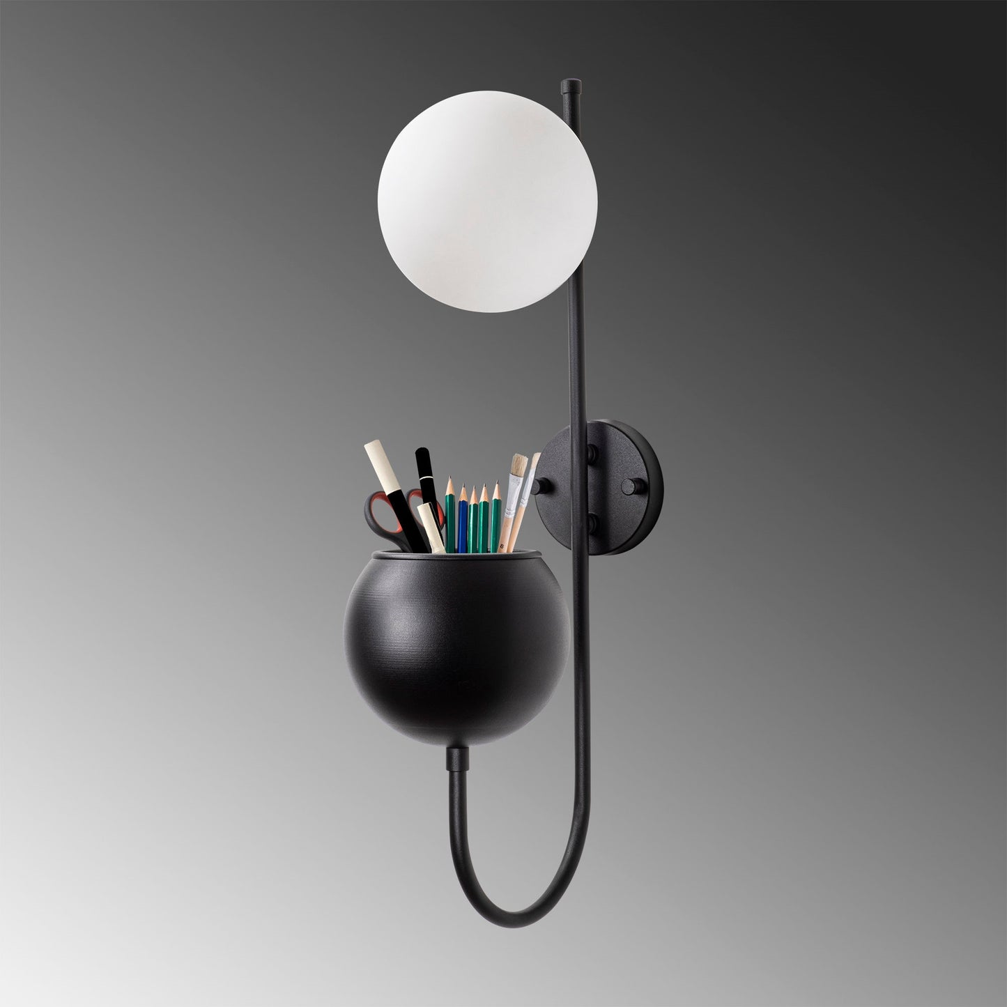 Aplique De Pared, Metal , Negro, 15x23x61, Casquillo E14 Max 40 W_3