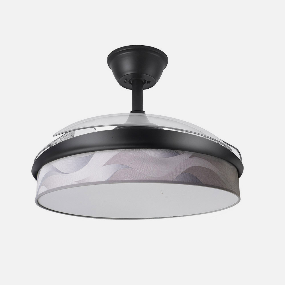 Ventilador Dc Moda 72w Negro/ola Gris 108d 3aspas 7200lm 3000k,4000k,6000k Remoto+memoria+temporizador_2