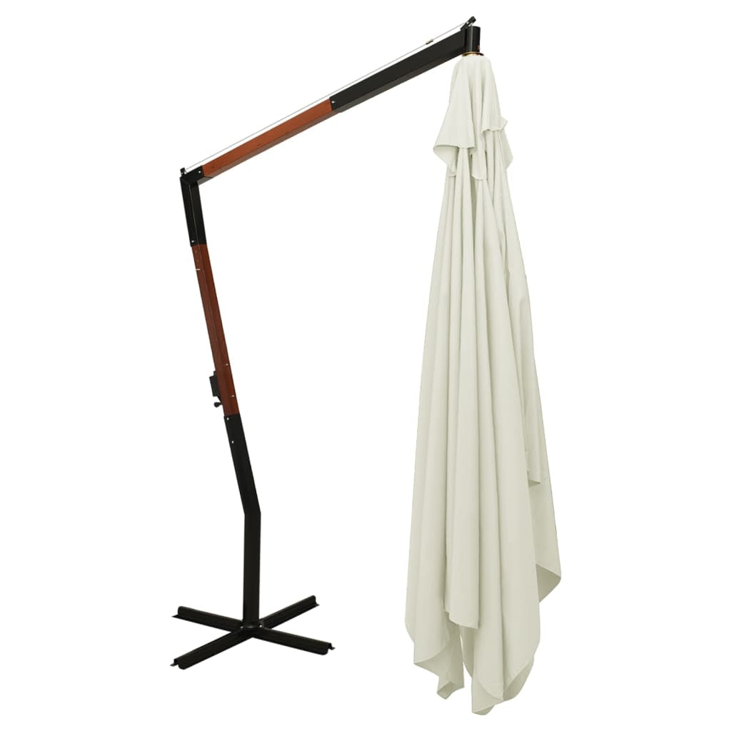 Vidaxl Sombrilla Jardín Voladiza Palo De Madera Arena Blanco 400x300cm_4
