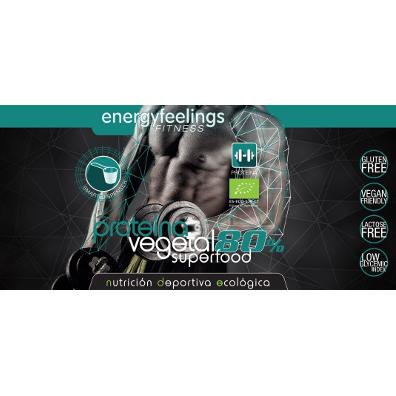 Embalagem de 2x Energy Feelings ECO Proteína Vegan 80% Neutra, 1,5 kg
