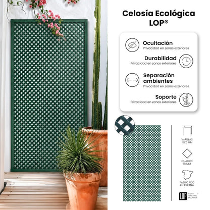 Pack Instalación Celosía Lop + 3 Perfiles + Kit Escuadras Verde 1x2 M_4