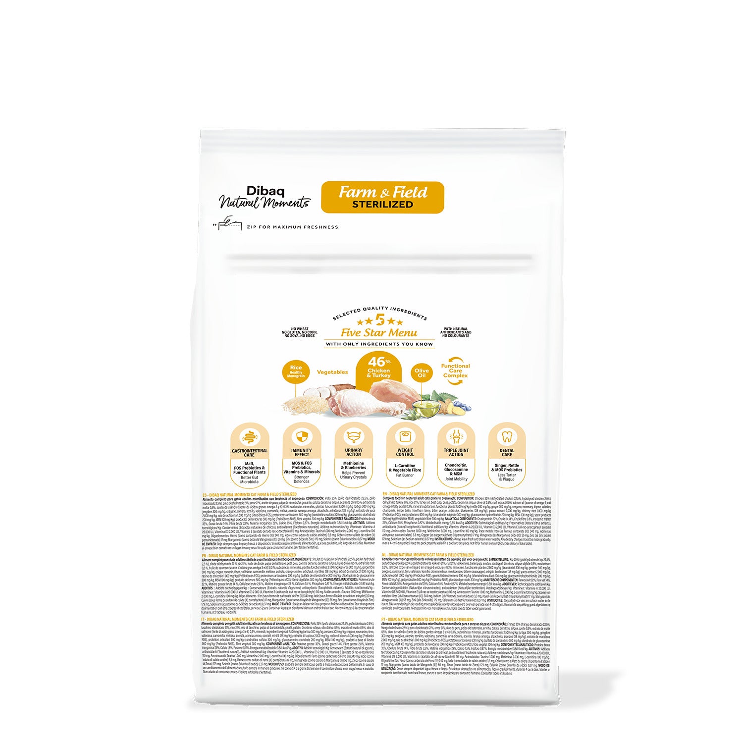 Dibaq Natural Moments 5 Star Esterilizado Pollo Y Pavo 6 Kg_1