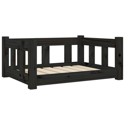 Cama Para Perros Madera Maciza De Pino Negro 65,5x50,5x28 Cm / Vetonek_0