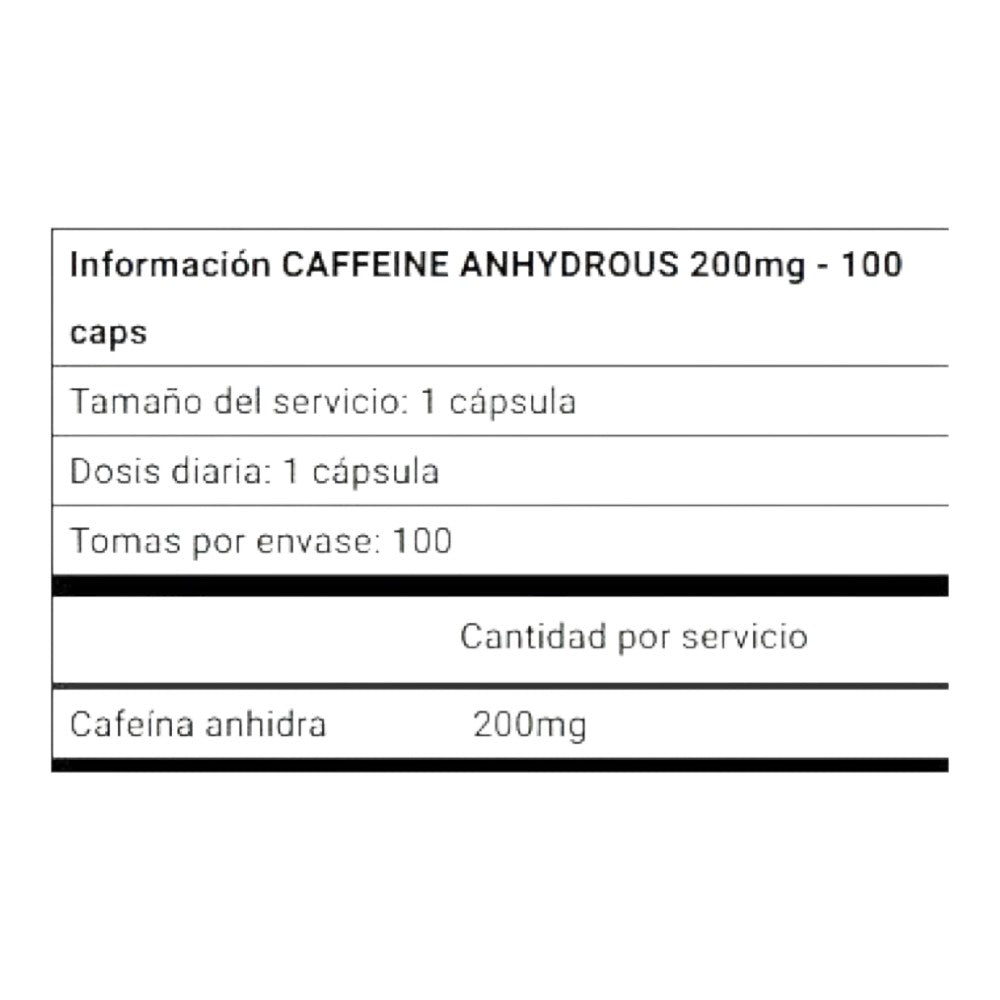 Caffeine Anhydrous 200 Mg 100 Caps_1
