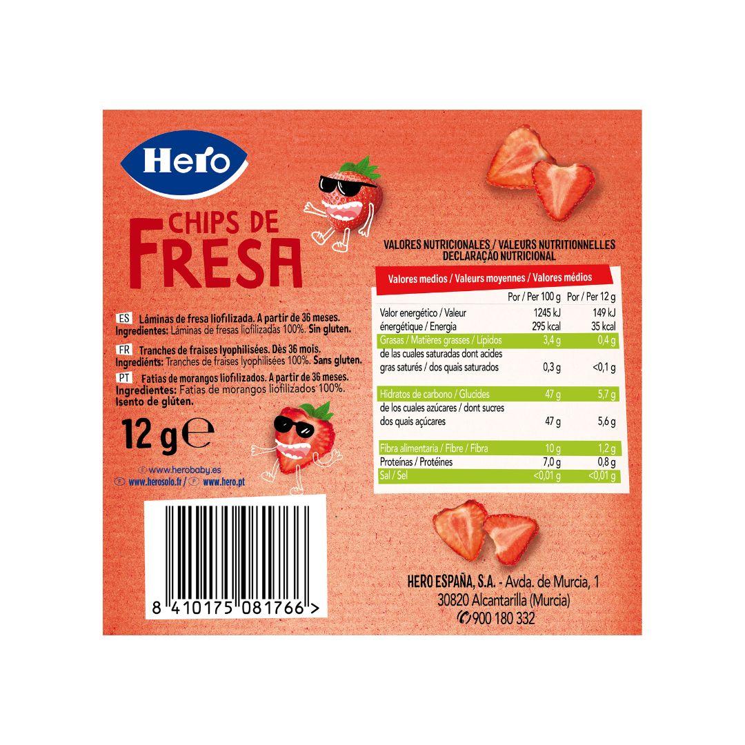 Chips de Morango 12g - Snack de Chips de Morango Hero Kids Hero Kids- 12g