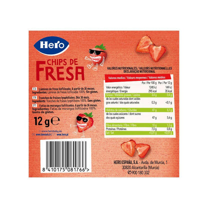 Chips de Morango 12g - Snack de Chips de Morango Hero Kids Hero Kids- 12g