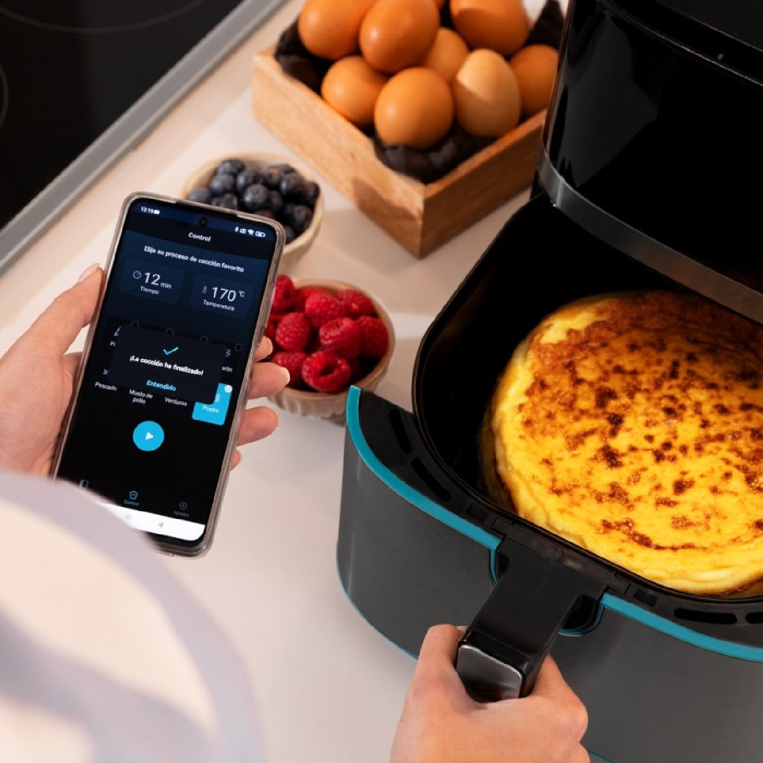 Freidora Sin Aceite De 5,5 L De Aire Caliente Cecofry Full Inoxblack 5500 Connected. 1700 W, Dietética Y Digital, Control App, Temperatura Y Tiempo_2