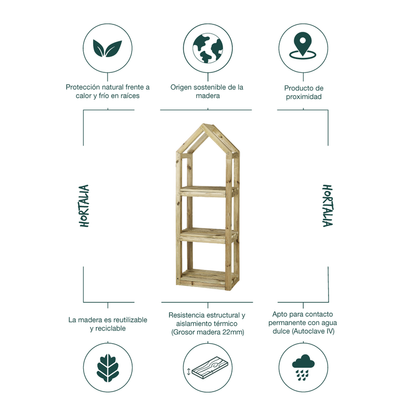 Estantería De Madera Outdoor Para Plantas Campanile M Hortalia_4