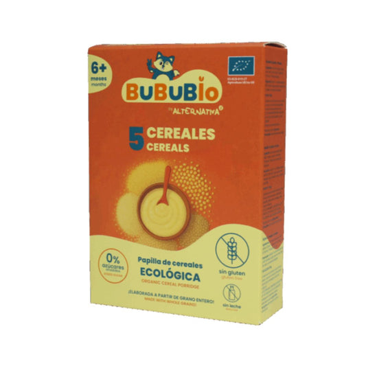 Papilla 5 cereales sin gluten BIO BUBUBIO 200g