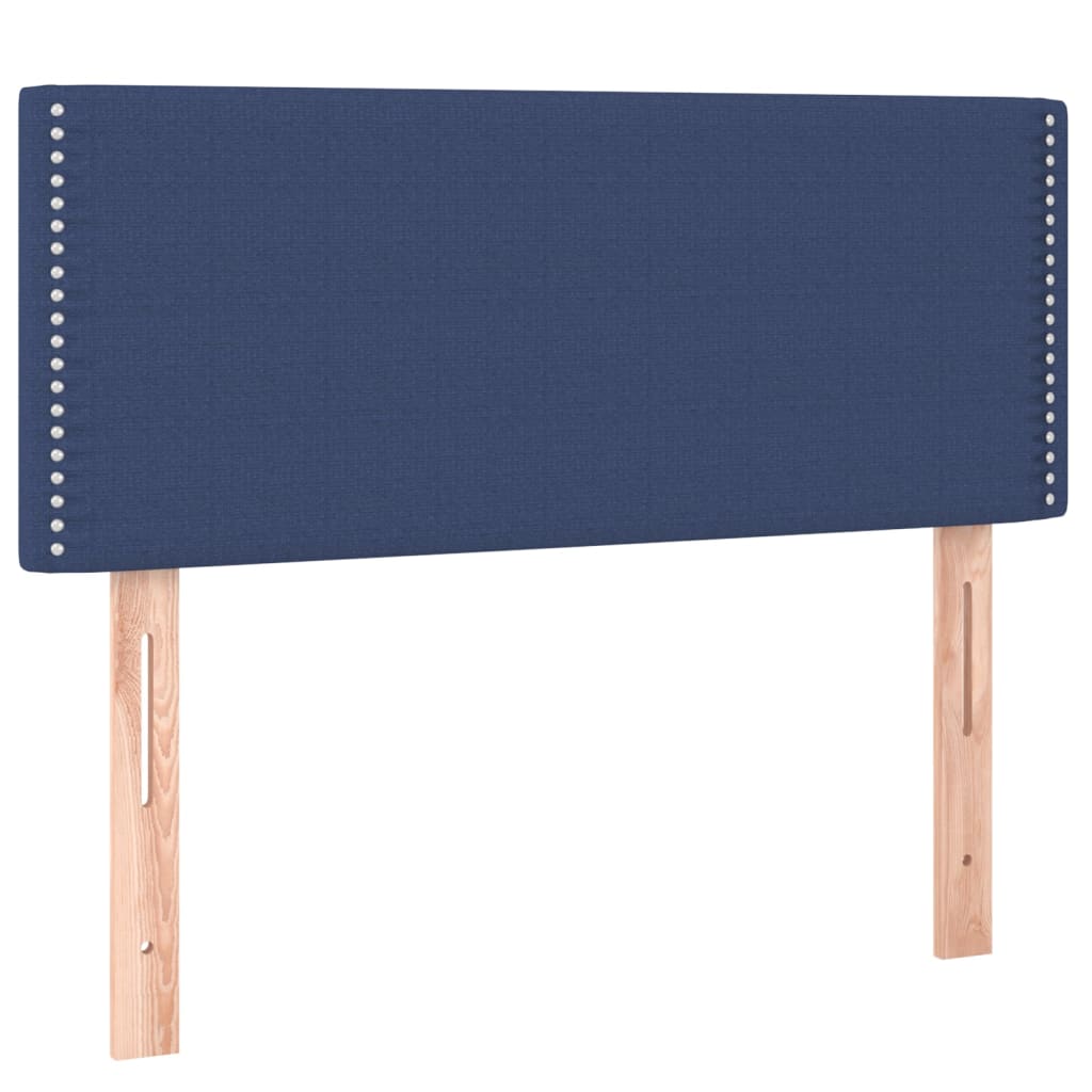Cama Box Spring Colchón Y Luces Led Tela Azul 90x190 Cm / Vetonek_1