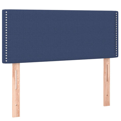 Cama Box Spring Colchón Y Luces Led Tela Azul 90x190 Cm / Vetonek_1