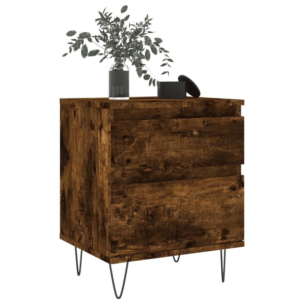 Mesita De Noche Madera De Ingeniería Roble Ahumado 40x35x50 Cm_2