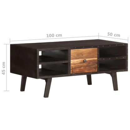 Mesa De Centro De Madera Maciza Reciclada 100x50x45 Cm_4