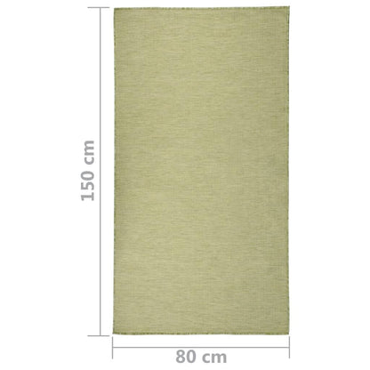 Vidaxl Alfombra De Exterior De Tejido Plano Verde 80x150 Cm_2