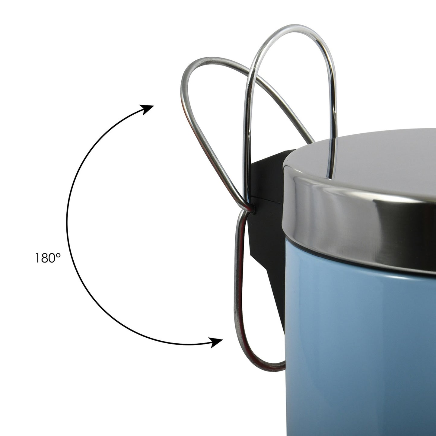 Cubo De Basura Con Pedal Msv 3l De Acero Inoxidable En Color Azul Pastel