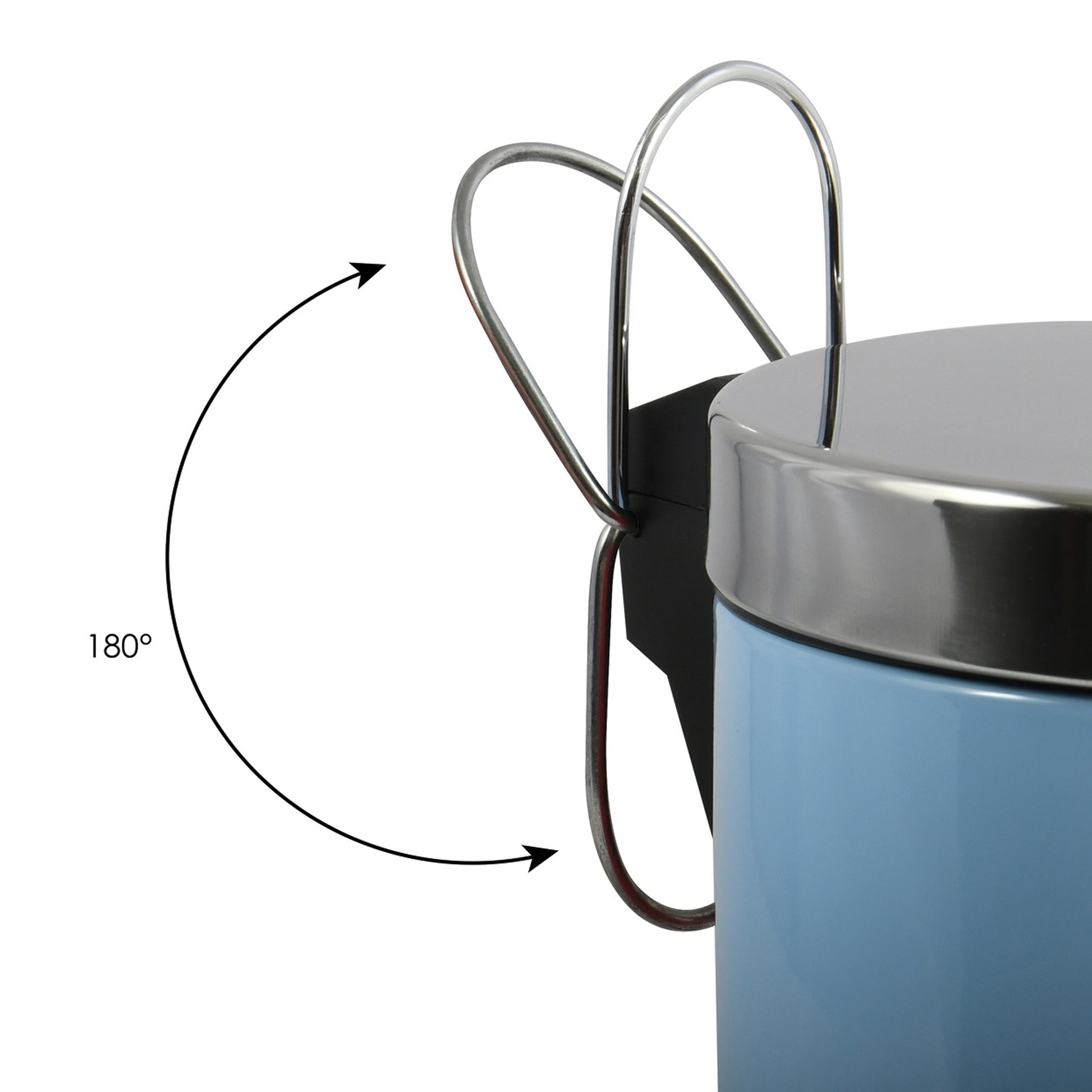 Cubo De Basura Con Pedal Msv 3l De Acero Inoxidable En Color Azul Pastel