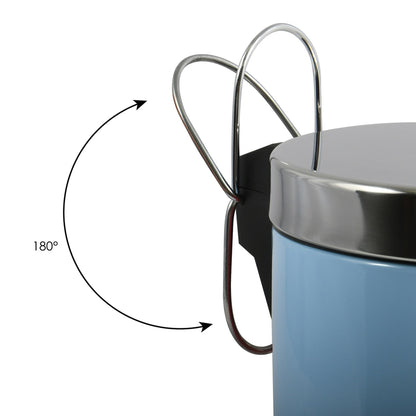 Cubo De Basura Con Pedal Msv 3l De Acero Inoxidable En Color Azul Pastel