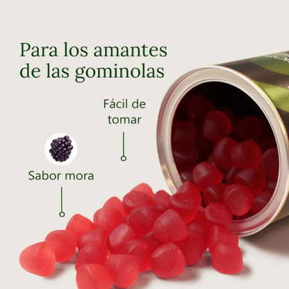 Probióticos com vitaminas em gomas sabor amora Aldous Bio 120 gomas