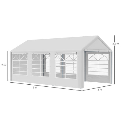 Outsunny Carpa Para Fiestas 6x3m Con 4 Paneles Laterales 2 Puertas Y 6 Ventanas_2