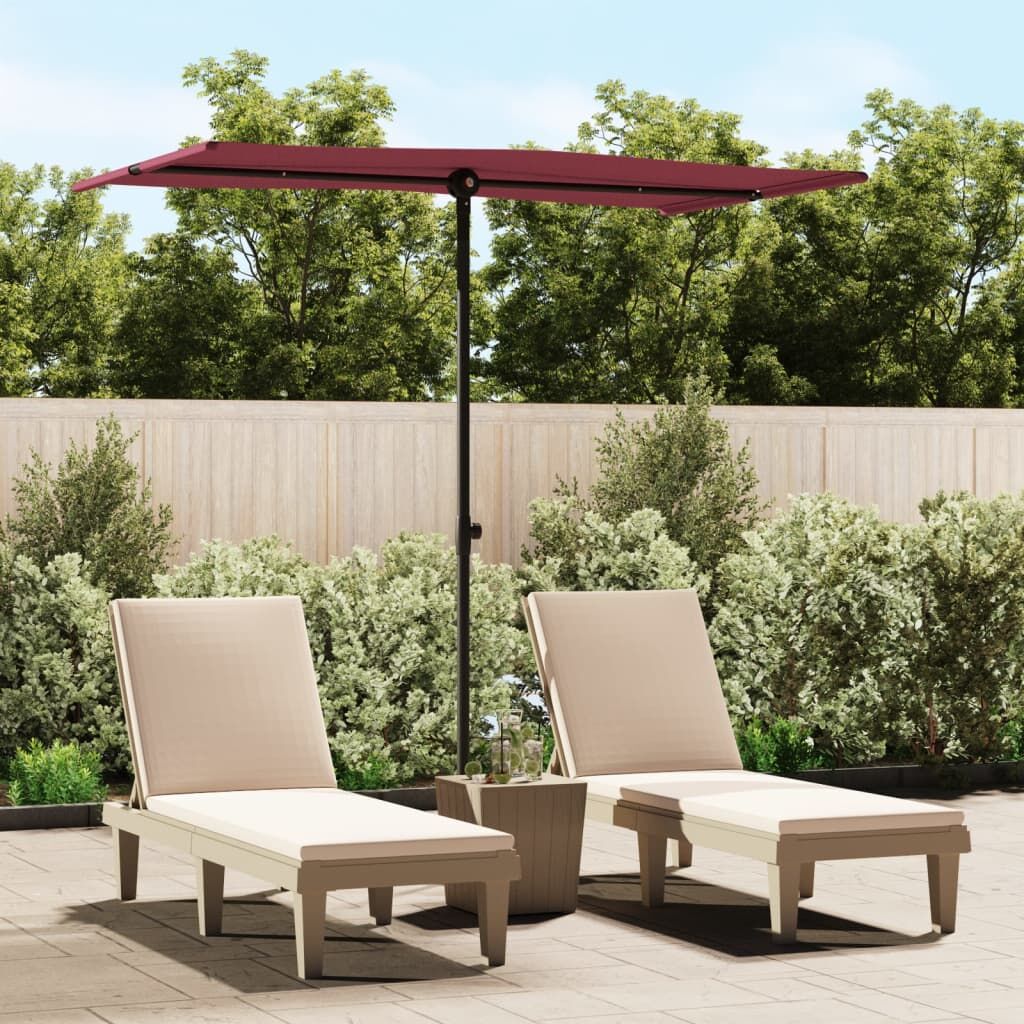 Vidaxl Sombrilla De Jardín Con Palo De Aluminio Burdeos 180x110 Cm_1