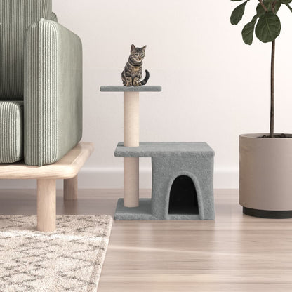 Rascador Para Gatos Con Postes De Sisal Gris Claro 48 Cm_1