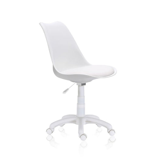 Silla De Escritorio Lina Pvc, Blanco, 60 X 79-89 X 60_0