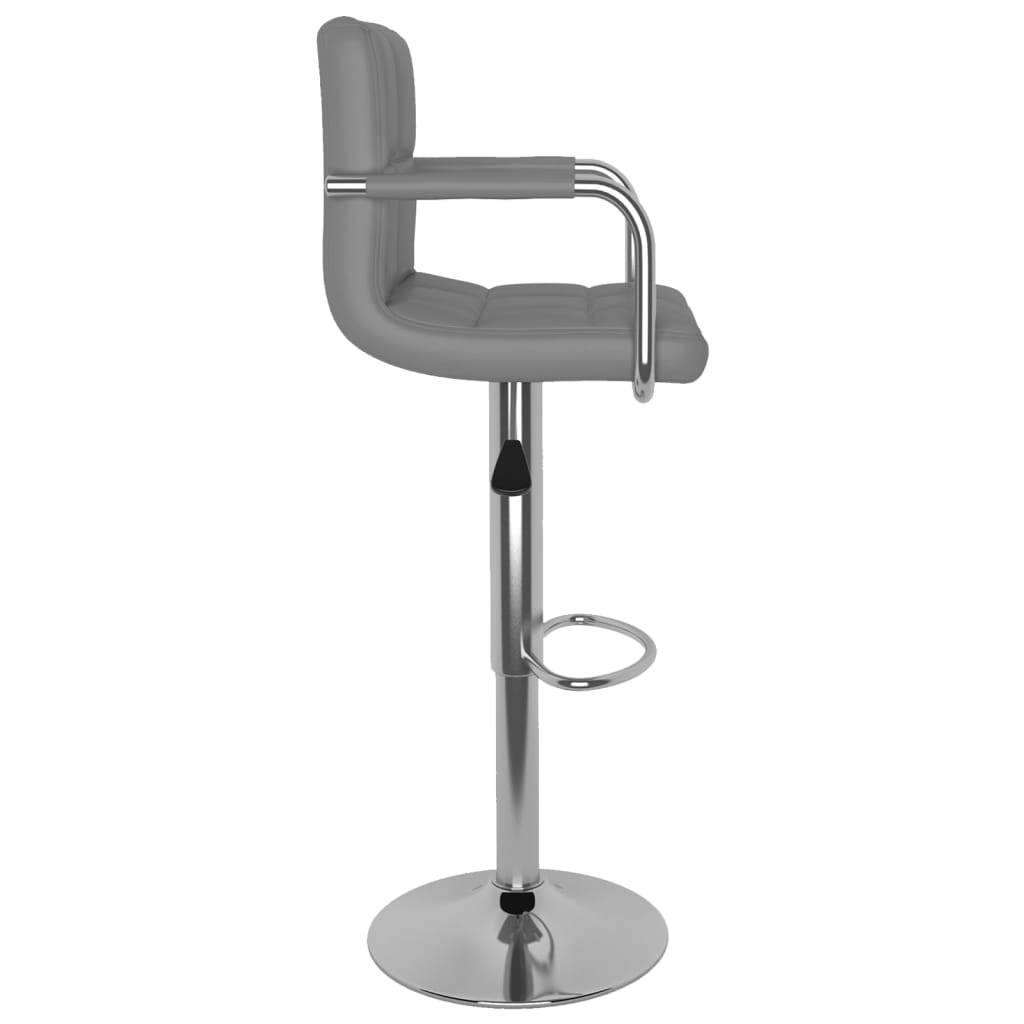 Taburete De Cocina De Cuero Sintético Gris_2
