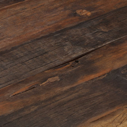 Mesa De Centro Acero Inoxidable Madera Maciza Traviesa Dorado_3