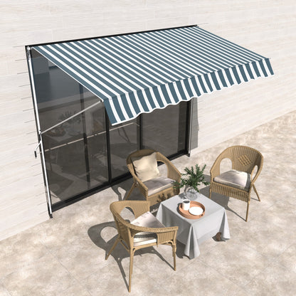 Outsunny Toldo Manual Retráctil 300x150x170-280 Cm Con Altura Ajustable Verde_1