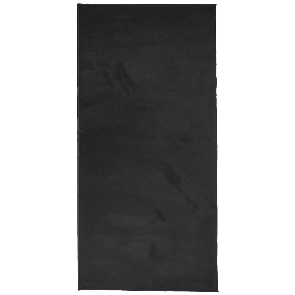 Vidaxl Alfombra De Pelo Corto Oviedo Negro 100x200 Cm_0