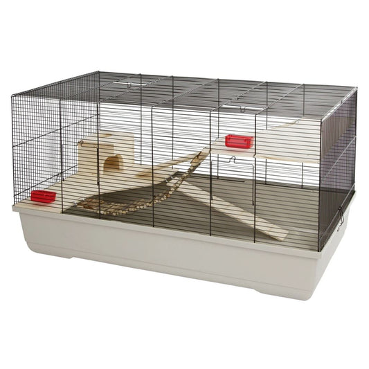 Kerbl Jaula Para Animales Pequeños Gabbia Taupé Y Rojo 100x53x55 Cm_0