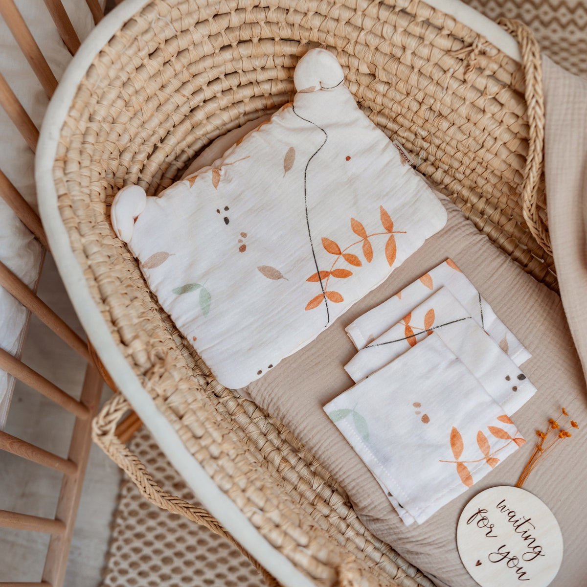 Set De 3 Muselinas 35x35 Cm Boho Leaves Light_4