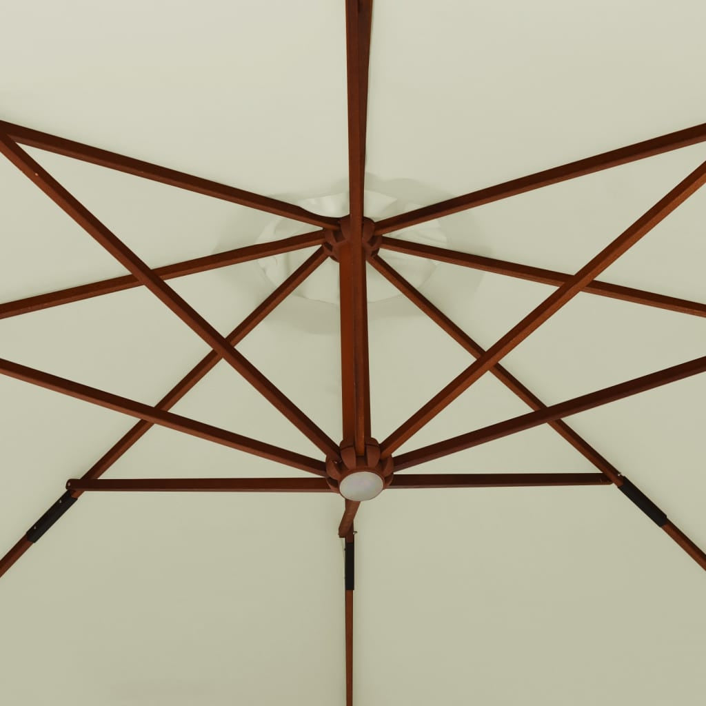 Vidaxl Sombrilla Colgante Con Poste De Madera Blanco Arena 350cm_4