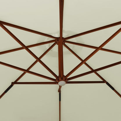 Vidaxl Sombrilla Colgante Con Poste De Madera Blanco Arena 350cm_4