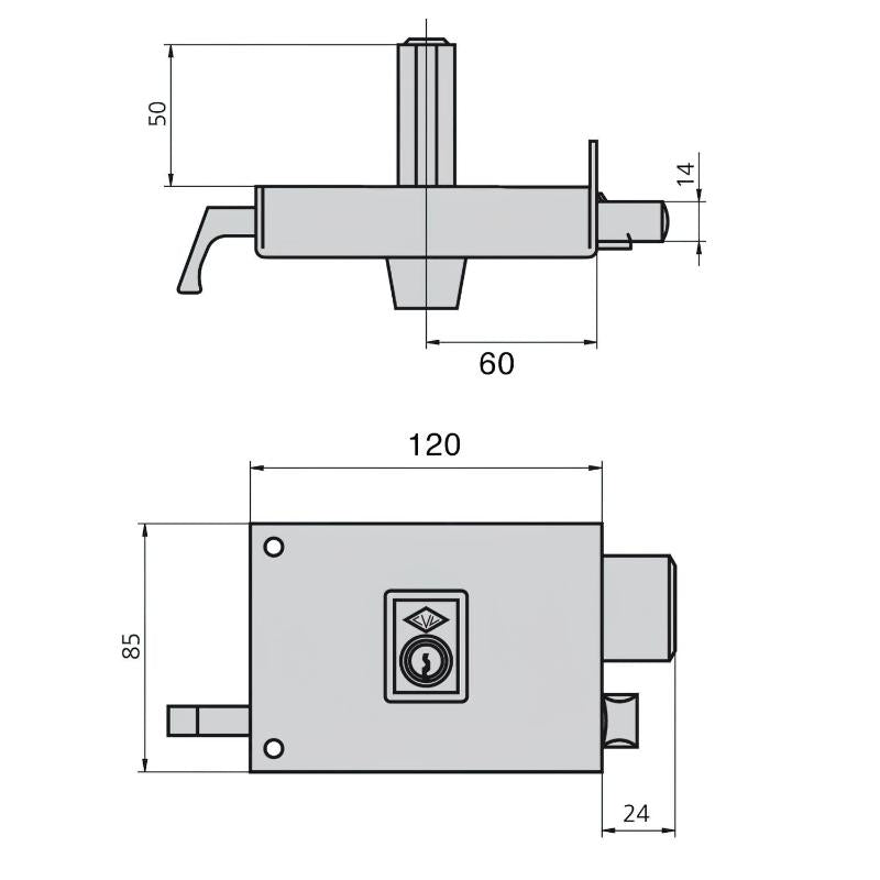 Cerradura Cvl 1125a/ 12/he Derecha