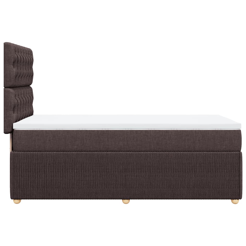 Cama Box Spring Con Colchón Tela Marrón Oscuro 90x190 Cm / Vetonek_1