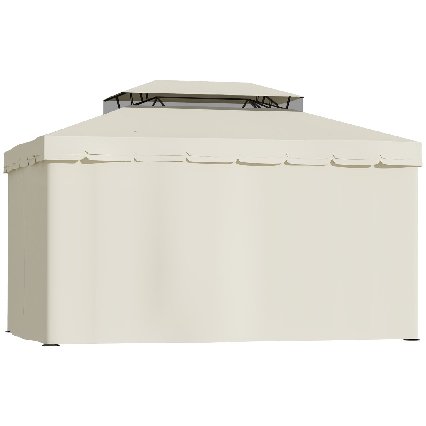 Outsunny Cenador De Jardín 4x3 M Con Doble Techo 4 Cortinas 4 Mosquiteras Crema_3