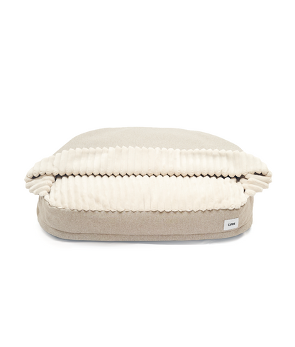 Cafide Cama Con Capucha Para Perro Con Tejido Chenilla Beige. Modelo Maso. Talla M (60x80x10 Cm)_0