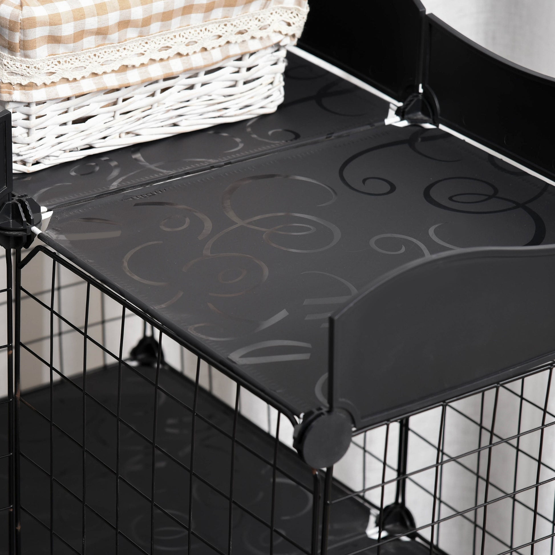 Pawhut Jaula Para Animales Pequeños Forma Personalizable 105x70x116 Cm Negro_3
