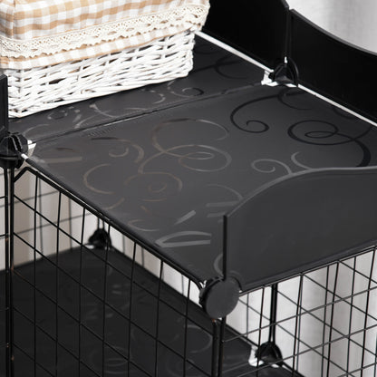 Pawhut Jaula Para Animales Pequeños Forma Personalizable 105x70x116 Cm Negro_3