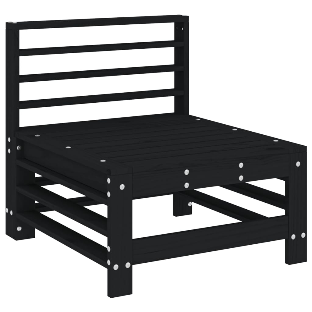 Vidaxl Juego Muebles De Jardín 6 Piezas Madera Maciza Pino Negro_3