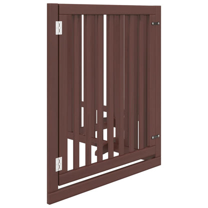 Vidaxl Puerta Para Perros Plegable 4 Paneles Madera Álamo Marrón 320cm_4